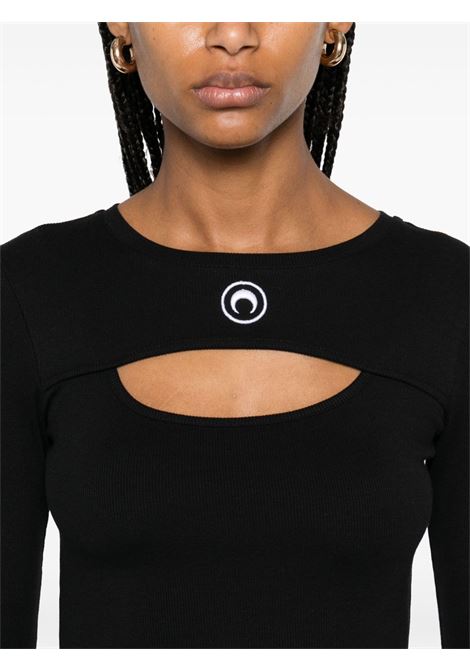 moon logo mini dress woman black MARINE SERRE | WDR346A CJER0011BK99